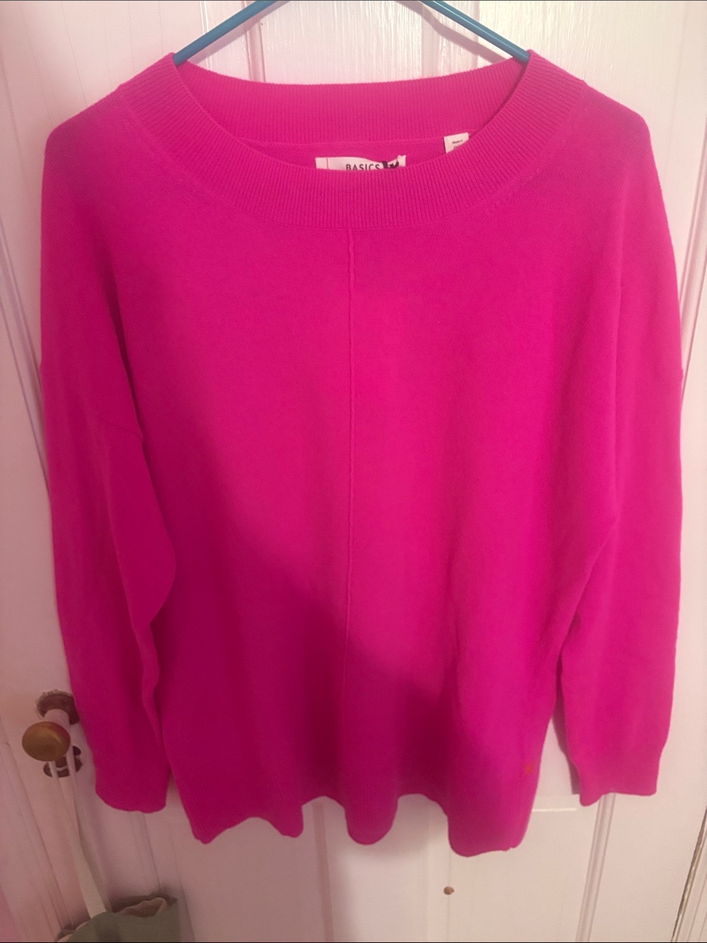 Basic Editions Bright Fuchsia Crewneck Sweater